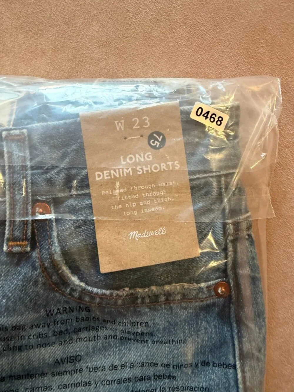 Madewell Long Denim Shorts in Pedersen Wash • size 23 • NWT• Pedersen Wash